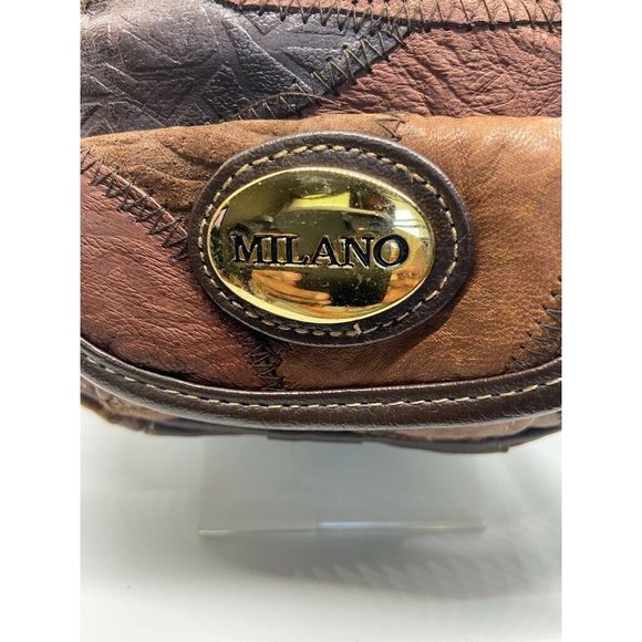 Milano Womens Baguette Bags Brown Patchwork - Picture 7 of 11